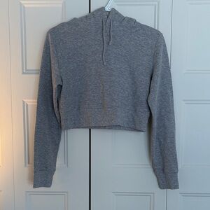 SUNDAY BEST Gray waffle Cropped Hoodie P2P 17inches shoulder to hem 15 inches